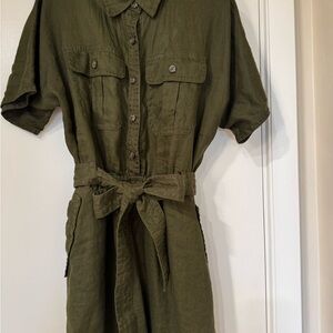 Banana Republic Olive Dress with Tie Waist